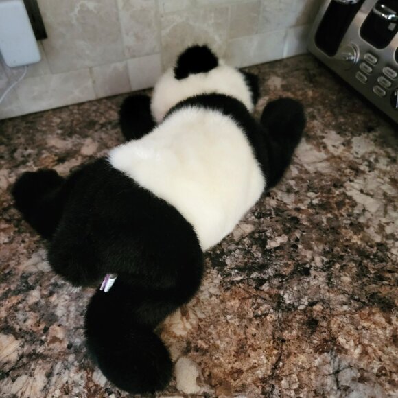 Vintage Ty Beanie Babies "Peking" Panda Plush Laying Beanie Buddy 1998 - Picture 2 of 4